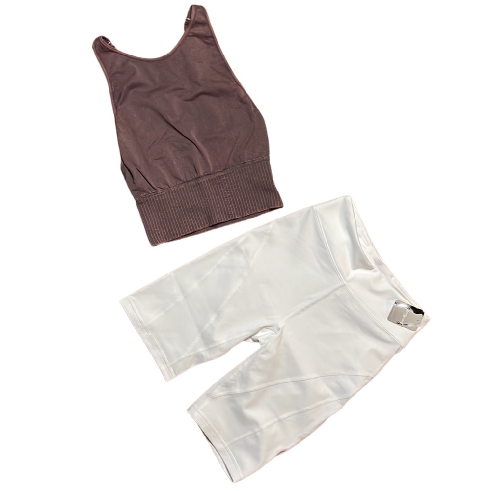 Free People Movement Biker Baby Short/ Good Karma High-Neck Crop size XS/S - Picture 2 of 11